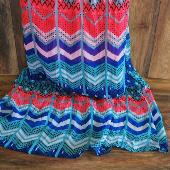 No Boundaries Geometric Maxi Dress L - Picture 6 of 7